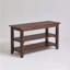 Banc à chaussures à 2 niveaux en bois massif, étagère à chaussures d'entrée avec tablettes de rangement, banc de siège pour chaussures