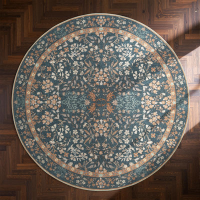Floral Machine Washable Area Rug