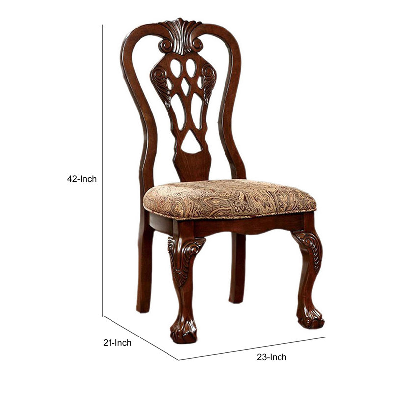 Chaise d'appoint rembourrée en cerisier brun Andrillon