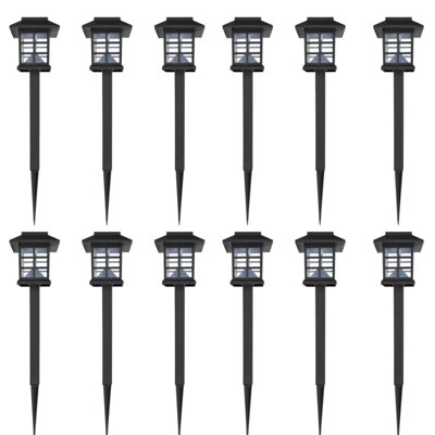 Ensemble de lampes solaires d'extérieur à DEL avec pointe 3,4 po x 3,4 po x 15 po