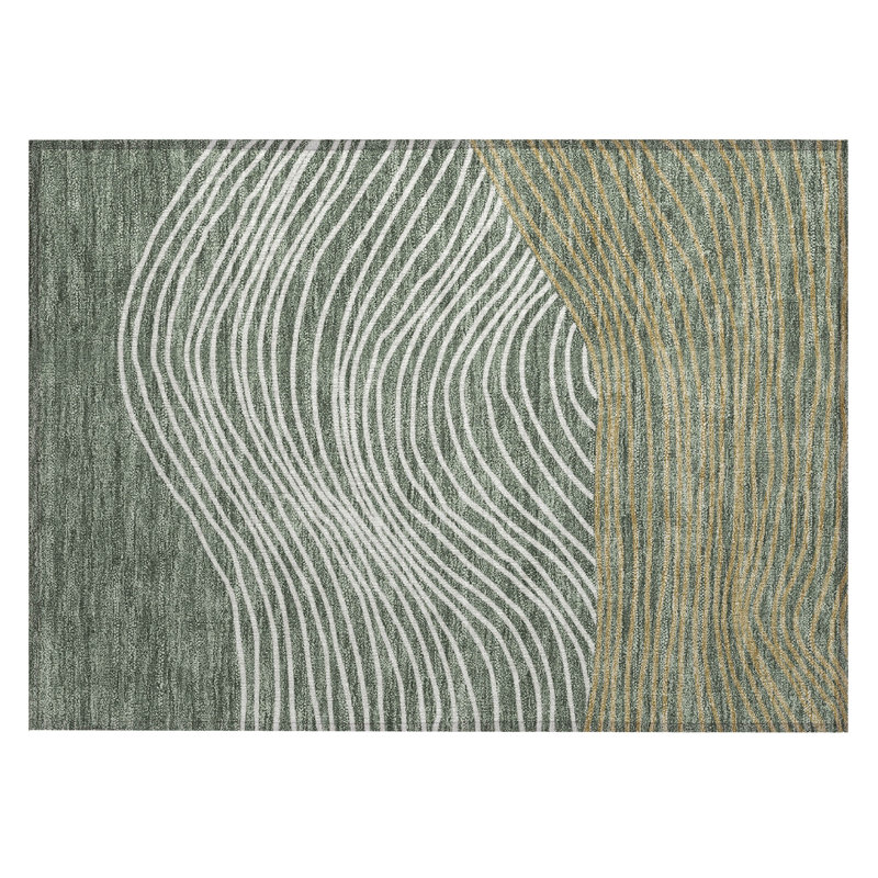 Machine Washable Indoor/Outdoor Chantille ACN2350 Stripes Rug, Rectangle 1'8" x 2'6"