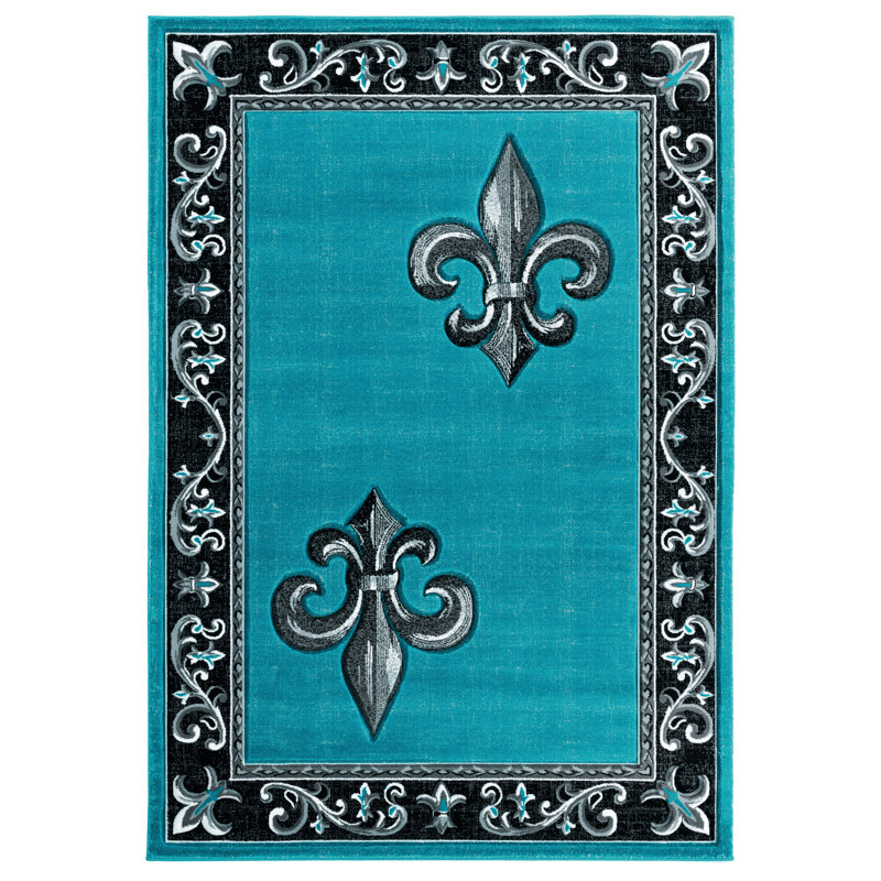 Goines Synthetic Indoor Rug, Rectangle 5'3" x 7'6"