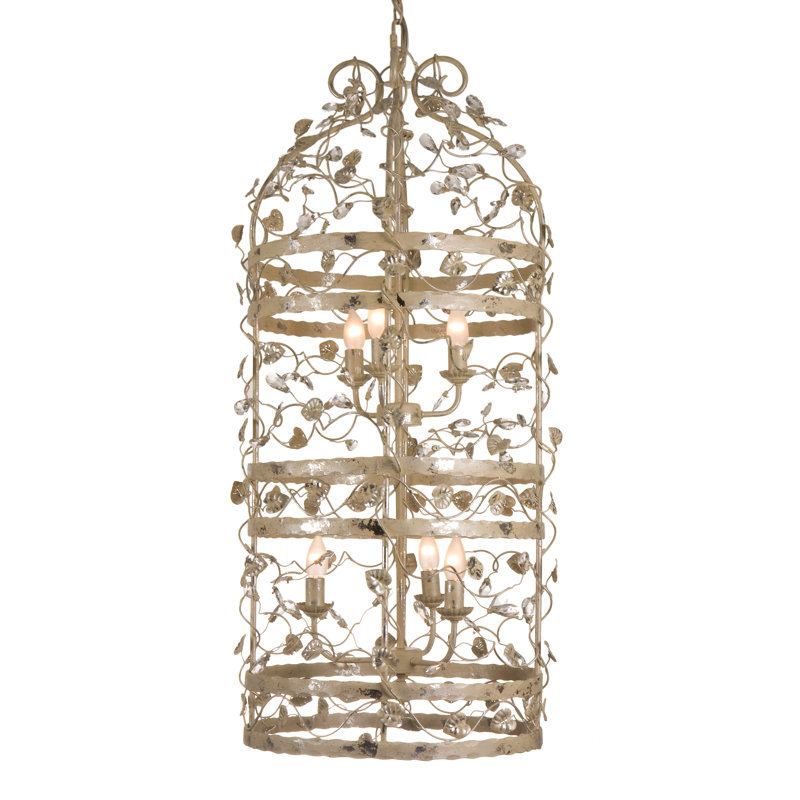 Clemmer 6 - Light Lantern Pendant, Cream and Silver