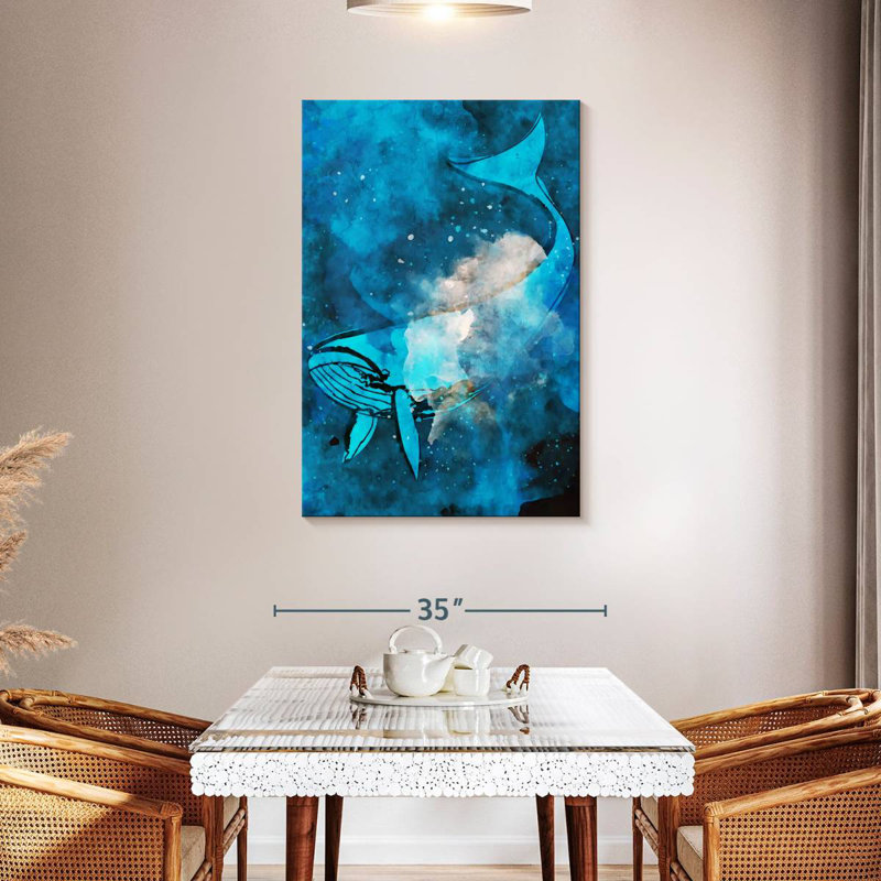 Ronce de baleine en bleu, H 45 po x l 30 po