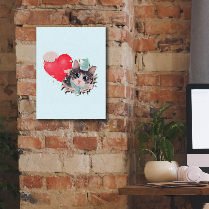 «Cat Steal Heart» par Tummeow, reproduction d'art sur toile, H 16 po x l 12 po x P 0,75 po