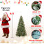 PE / PVC arbre décoratif blanc avec lumières pomme de pin rouge-1880981063