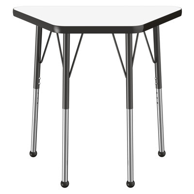 Trapezoid Dry-Erase Activity Table with Adjustable Legs- White/Black -  Factory Direct Partners, 10216-DEBK