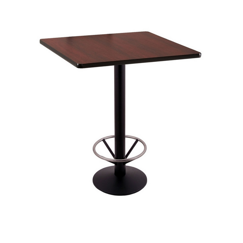 Table carrée 30 "à hauteur de bar avec anneau de pied, 42" H x 30" W x 30" D