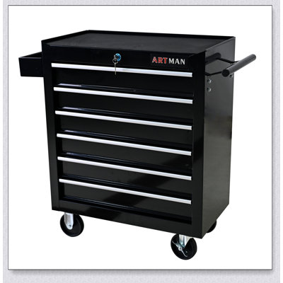 Heavy Duty 6-Drawer Rolling Tool Chest With Locking System And Durable Steel Construction For Secure Storage And Easy Mobility