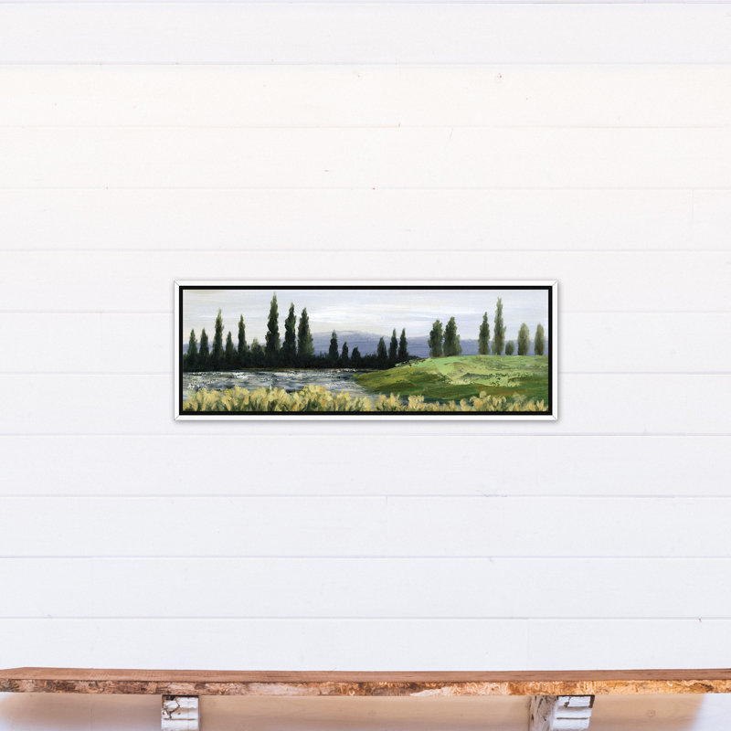 Rolling Hills - Peinture sur toile, H 13,75 po x l 37,75 po x P 1,75 po, Toile à cadre flottant blanc
