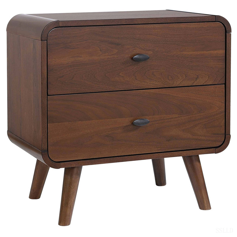 Dark Walnut 2-drawer Nightstand