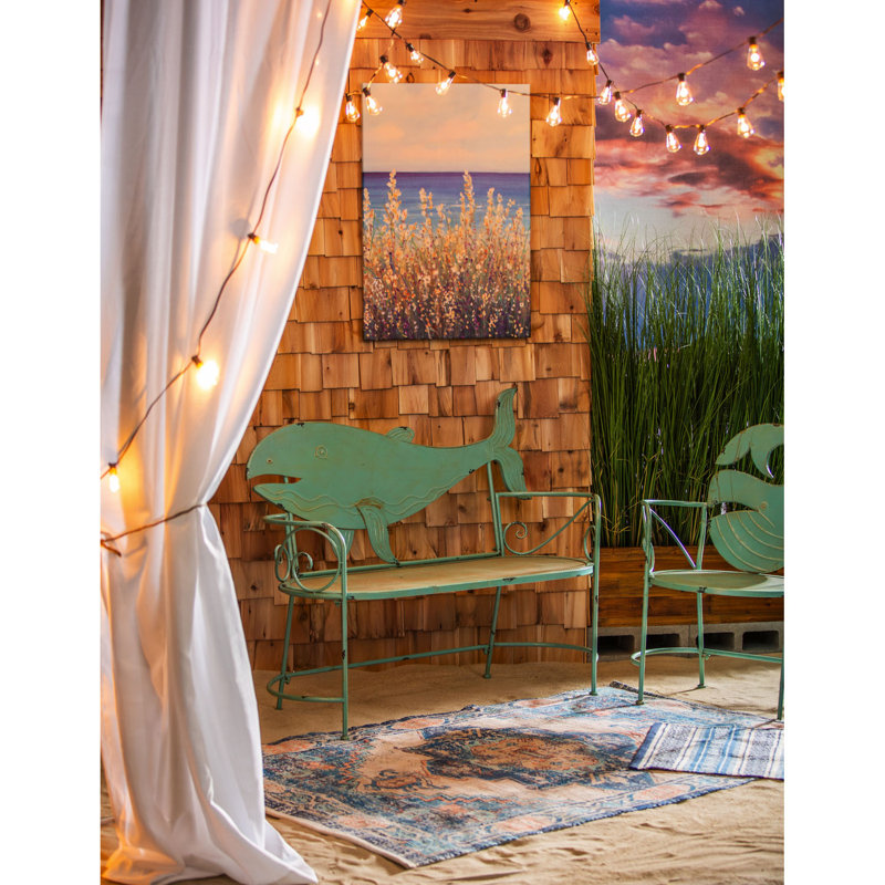 Bungalow Rose Blue and Coral Indoor/Outdoor Rug, 4'x6' & Reviews | Wayfair