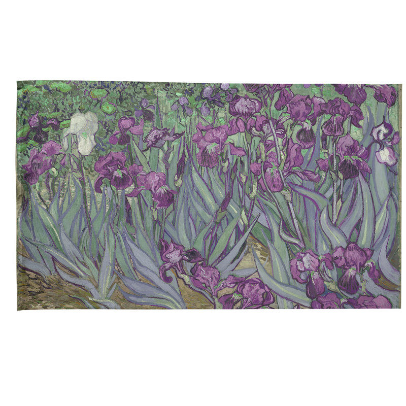 Serviette de thé irises, Polyester sergé, Rose foncé / brun