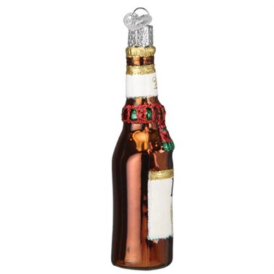 Old World Christmas Glass Blown Christmas Ornament, Holiday Miller Lite Bottle
