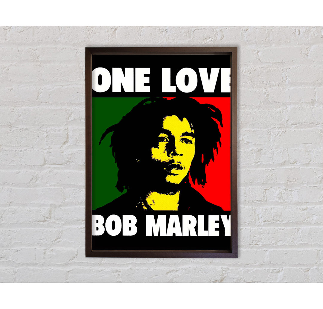 Bob Marley One Love - Einzelner Bilderrahmen Kunstdrucke auf Leinwand