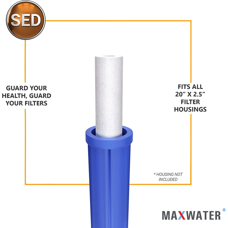 Max Water 20 inch x 2.5 inch, 1 Micron Replacement Sediment Water Filter Cartridge