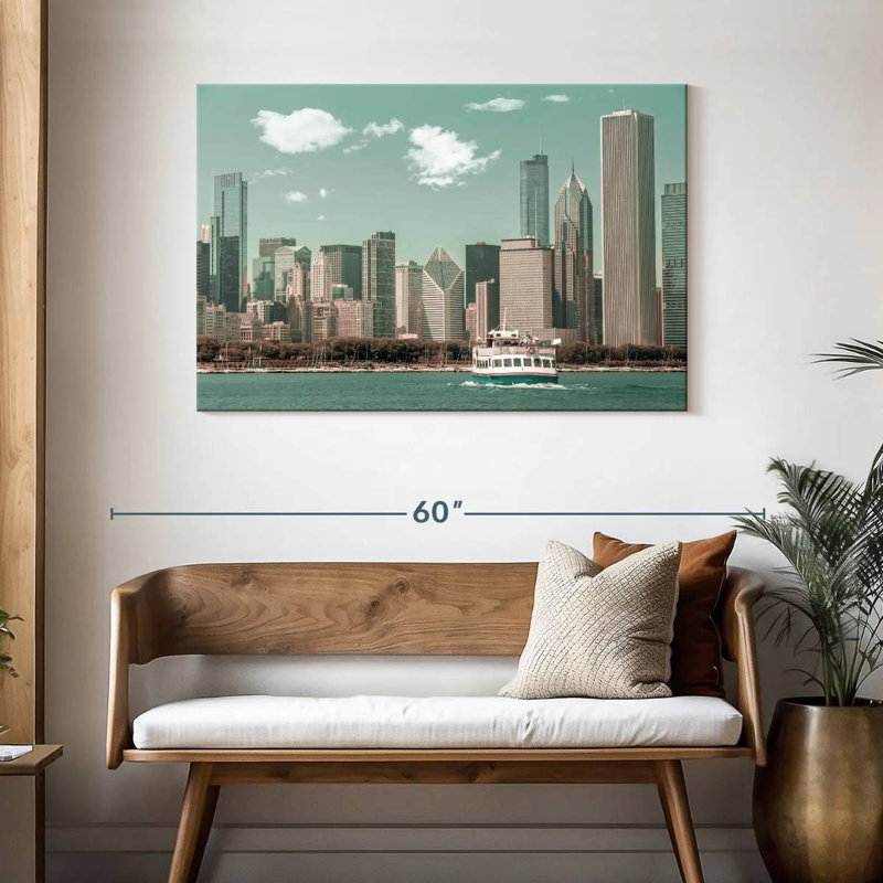 Style rétro Sirci Chicago Skyline, H 30 po x l 45 po