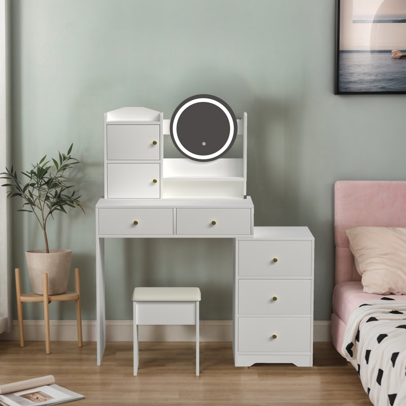 Vanity Desk With Mirror And Lights