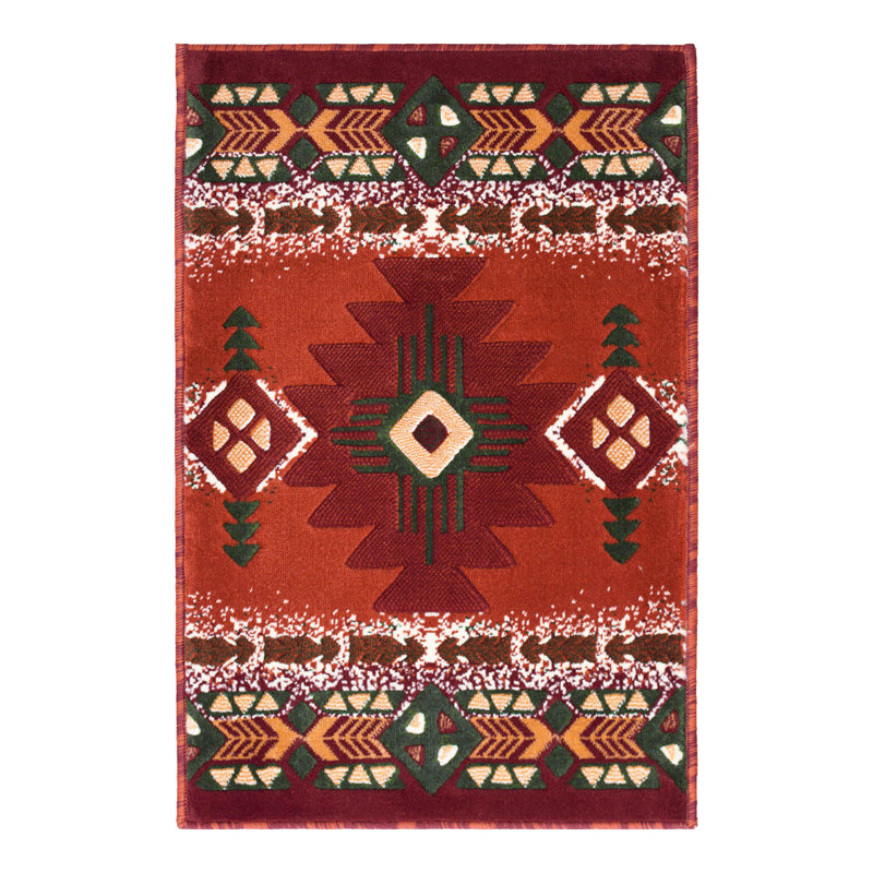 Allport Geometric Indoor Doormat, Rust