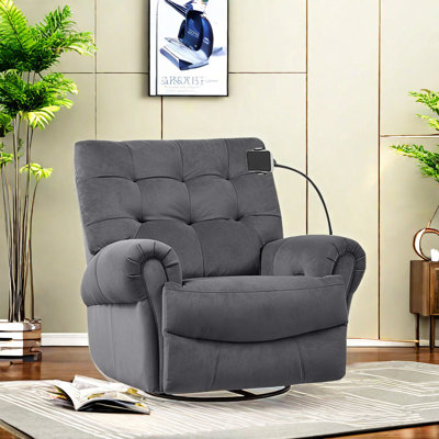 Tebbe Upholstered Swivel Recliner