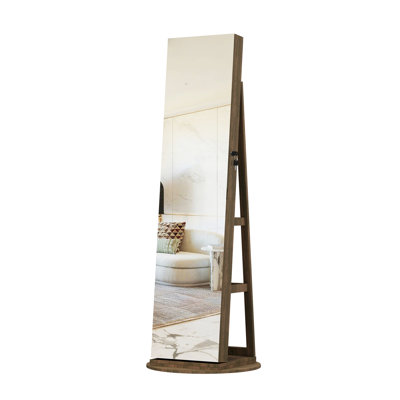 360°Swivel Jewelry Cabinet With Full Length Mirro