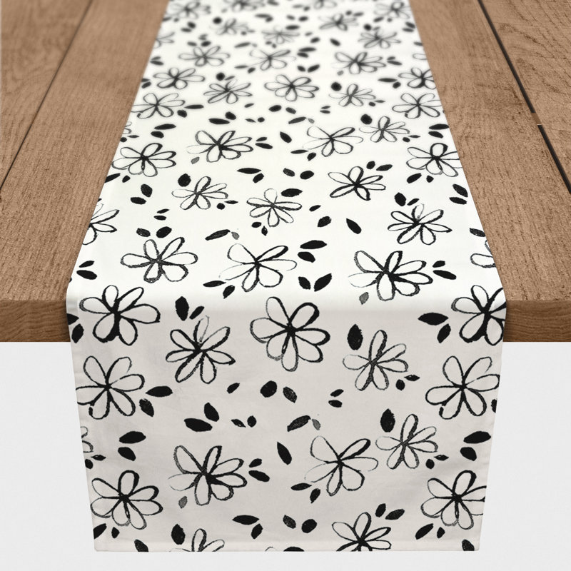 Chemin de table Jaja, 90 po x 16 po, Noir