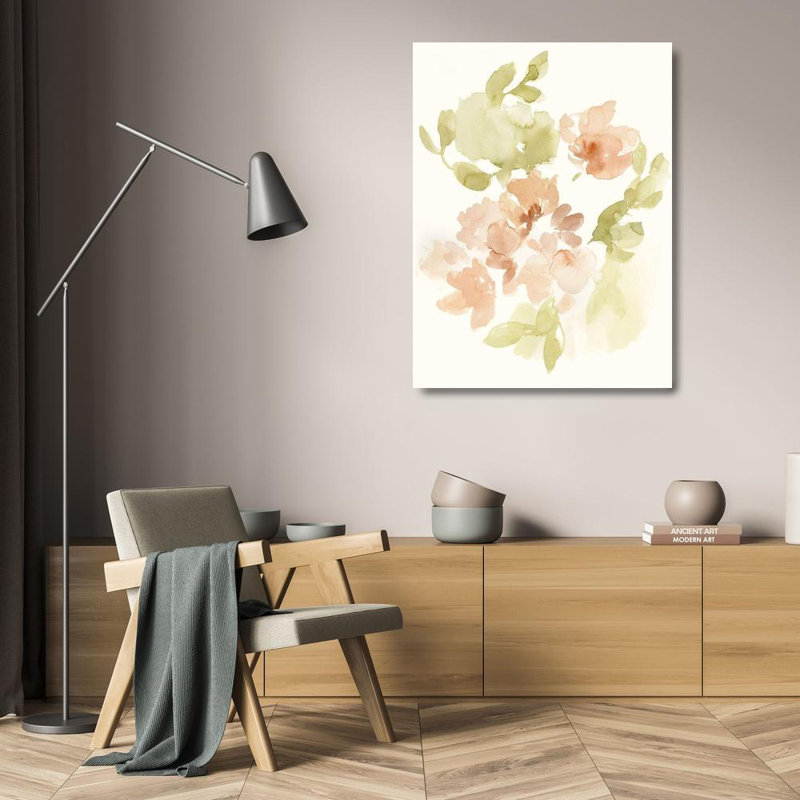 Art sur toile tendue par Red Barrel Studio® Goldberger, Jennifer, titré: The Softest Petals II, H 24 po x l 19 po