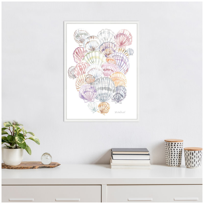 «Pale Pastel Shells» par Patricia Shaw, reproduction d'art sur toile encadrée