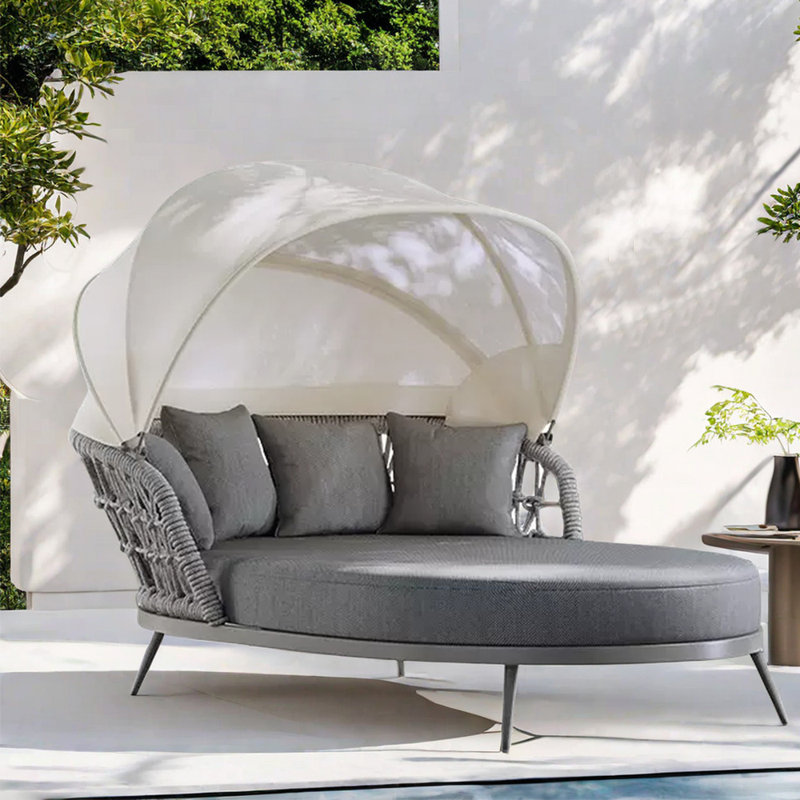 Lit de jour d'extérieur en tissu imperméable et crème solaire 55,12 po