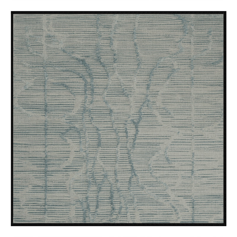 Tapis abstrait gris lavable à la machine, Carré 4 pi