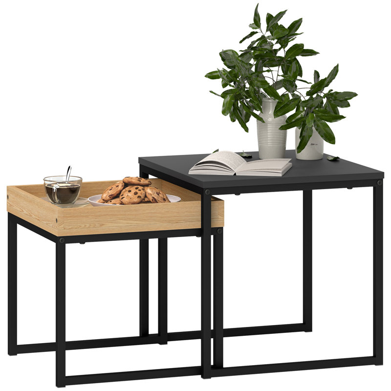 Altheda Tray Top Nesting Tables, Black