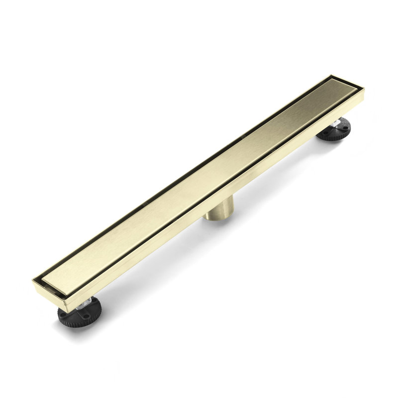FlowCore 24" Brushed Gold linear grid drain, Brushed Gold