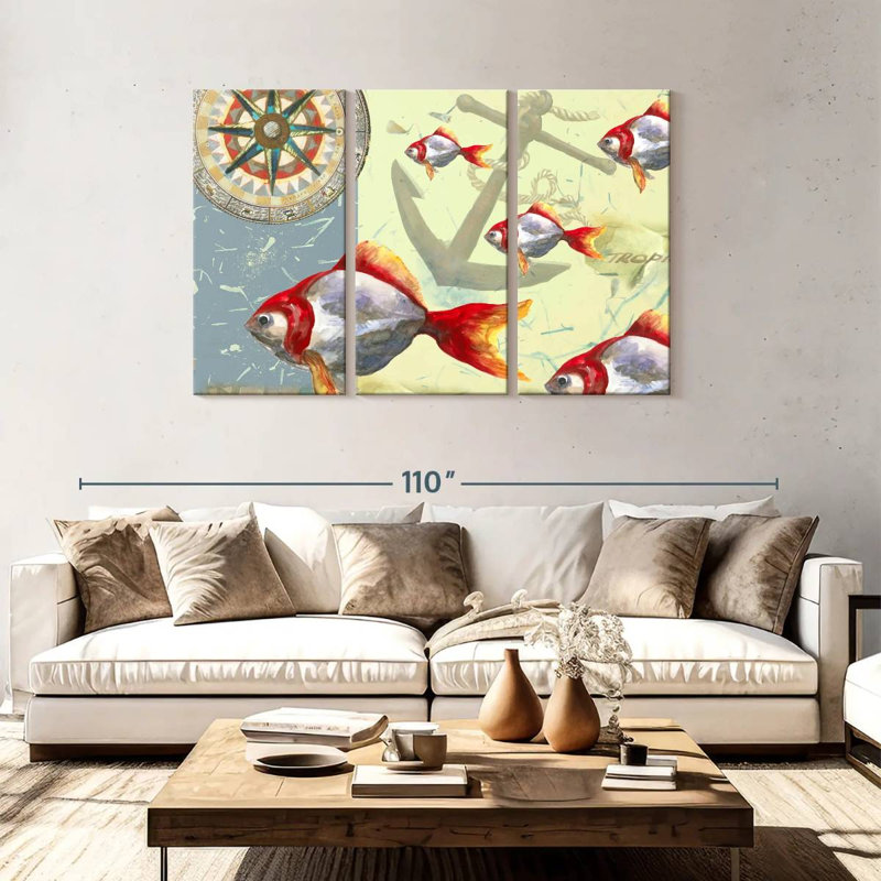 Brampt Tropical Fish I, 48" H x 74" W