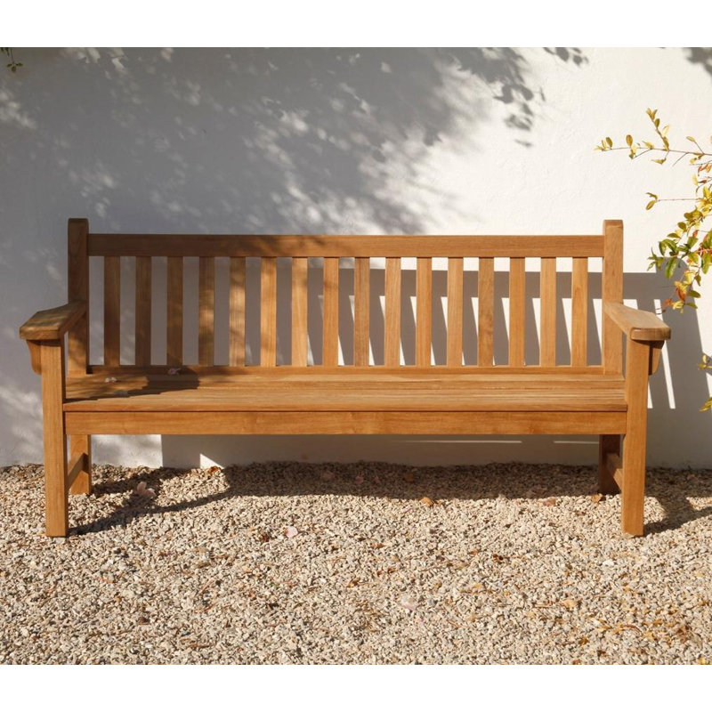 London Outdoor Teak Bench, 35" H x 75" W x 25" D