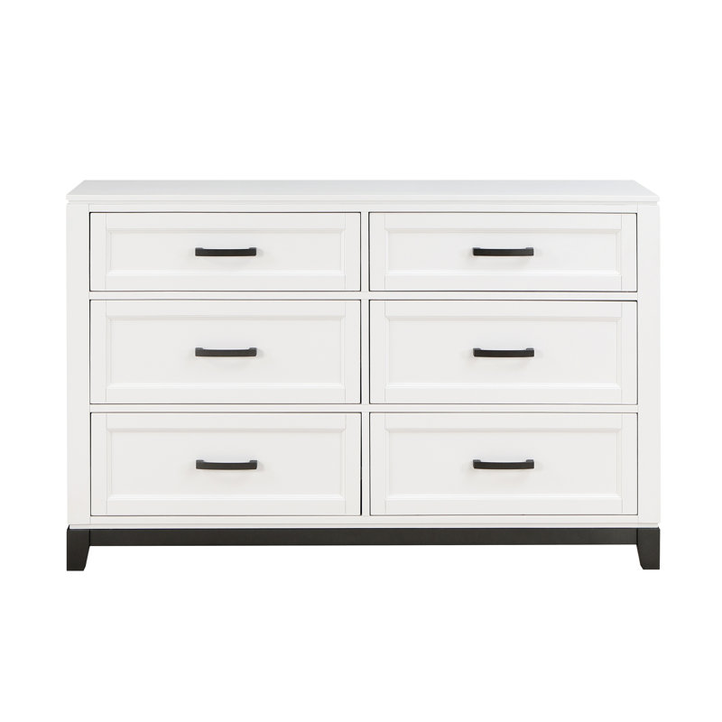 Commode avec 6 tiroirs de rangement, Blanc
