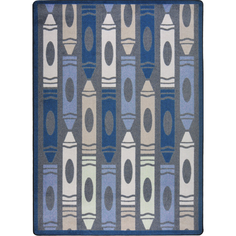 Tapis à motif de crayons géants Playful, Rectangle 5 pi 4 po x 7 pi 8 po