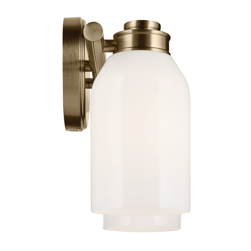 Champagne Bronze 15" Vanity Light with White Opal Glass