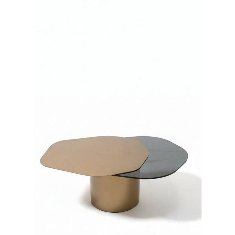 Table basse Cerryn, H 18,5 po x L 43,5 po x l 26,75 po, Doré