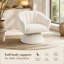 Fauteuil d'appoint moderne pivotant à 360 degrés, fauteuil demi-tonneau capitonné et méridienne rembourrée rotative