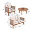 Ensemble de canapés de patio moderne en teck, conception de baignoire en bois d'acacia, pour jardin et balcon