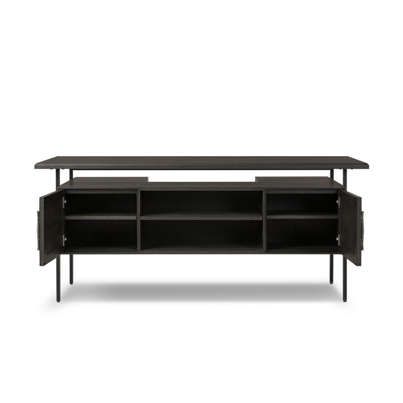 Bina Computer Desk, Charcoal Oak/Black