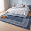 Tapis moderne minimaliste avec bordure géométrique en quartz, couleur marine, turquoise, gris, crème et rose. Lavable à la machine, antidérapant, à poils courts, pour l'intérieur et l'extérieur, adapté aux animaux domestiques. Convient au salon, à la chambre à coucher, à la salle à manger, à l'entrée, au corridor ou au bureau.-907954417