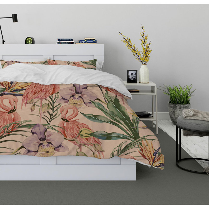 Flamingo Twill Duvet Cover, Twin Duvet Cover + 1 Pillow Case
