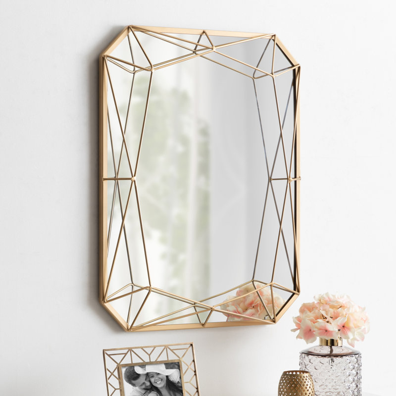 Winfred Metal Flat Mirror, Gold