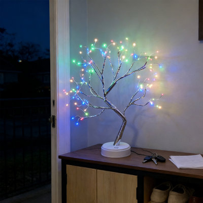 Bonsai Fairy Spirit Tree Light avec 108 DEL, lampe d'arbre artificiel bricolage, lampe de nuit en forme d'arbre à contrôle tactile, piles / USB, lampes esthétiques pour le salon, la chambre, la fête de Noël, la décoration de la maison (colorée)
