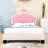 Upholstered Platform Bed With Crown Headboard-106647426-106647436