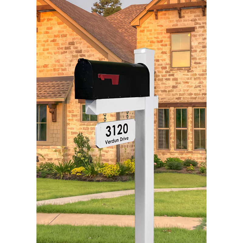 Adams Plastic Post Mounted Mailbox, Yes