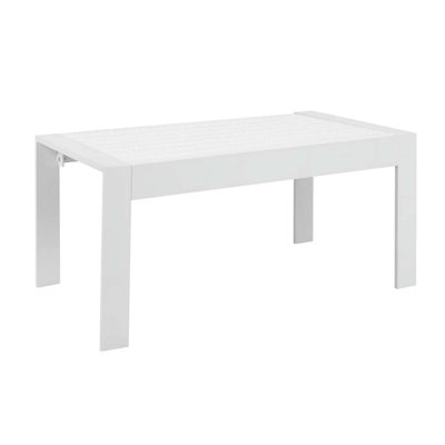 43" All-Weather Aluminum Patio Coffee Table, Modern Rectangle Outdoor Table