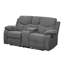 Causeuse en chenille grise avec console