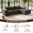 Spacious Gray Corduroy Sofas, Modern Modular Design for Home